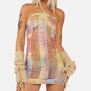 Jaded London Savannah Slashed Halter Dress